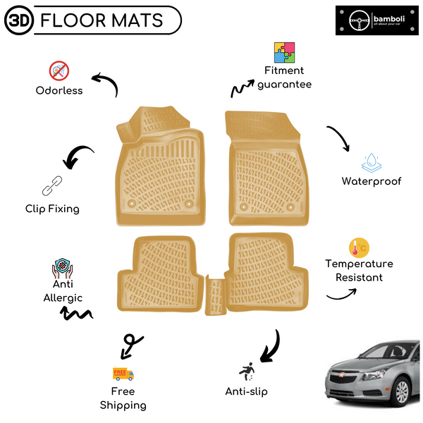3D Molded Interior Car Floor Mat for Chevrolet Cruze 2008-2015