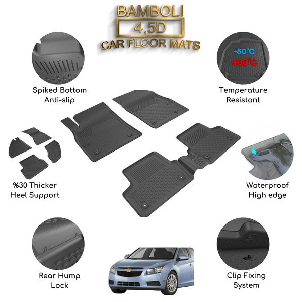 Premium 4,5D Car Floor Mat for Chevrolet Cruze 2009+ Sedan