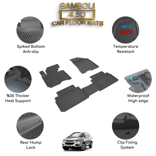 Premium 4,5D Car Floor Mat for Hyundai IX35 2010 - 2015