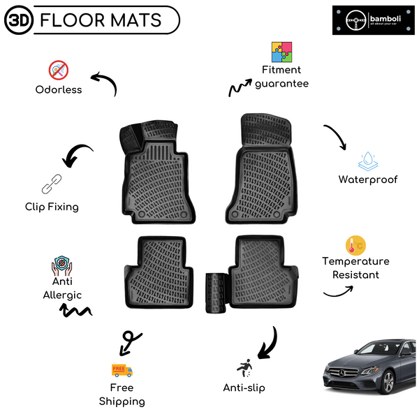 3D Molded Interior Car Floor Mat for Mercedes E Class W213 2016-Up