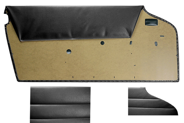 For Mercedes W113 Pagoda 230SL 250SL 280SL Interior Door Panel Black 2pcs 1137202970 1137203070