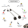 Smooth Roof Rack Cross Bars Set for Nissan Note Hatchback 2005 - 2013