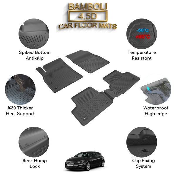 Premium 4,5D Car Floor Mat for Opel Astra J HB 2010 - 2015