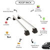 Smooth Roof Rack Cross Bars Set for Seat Altea Hatchback 2004 - 2014