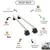 Smooth Roof Rack Cross Bars Set for Seat Exeo Sedan 2009 - 2012