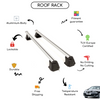 Smooth Roof Rack Cross Bars Set for Seat Ibiza Hatchback 2001 - 2008