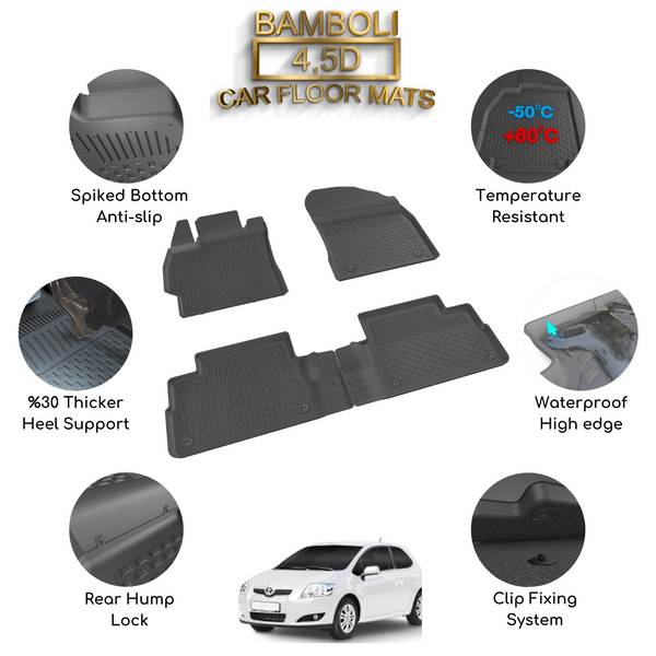 Premium 4,5D Car Floor Mat for Toyota Auris 2007 - 2012
