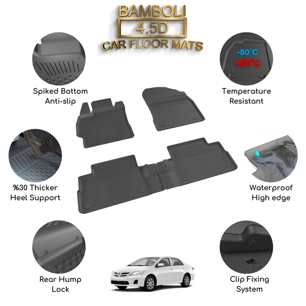 Premium 4,5D Car Floor Mat for Toyota Corolla 2013+