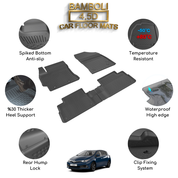 Premium 4,5D Car Floor Mat for Toyota Auris 2013+