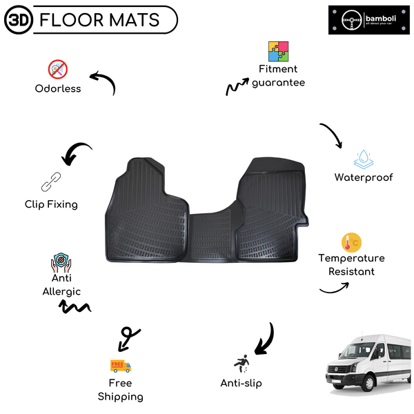 3D Molded Interior Car Floor Mat for Volkswagen Crafter 2006-Up