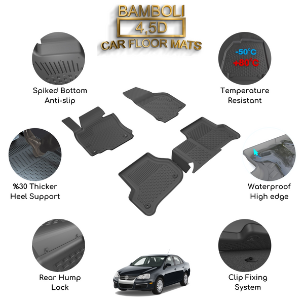 Premium 4,5D Car Floor Mat for Volkswagen Jetta 2005 - 2010