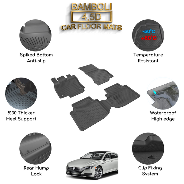 Premium 4,5D Car Floor Mat for Volkswagen Arteon 2017+