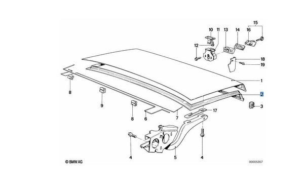 BMW E12 5 SERIES 72-81 Rear Trunk Lid Rubber Seal