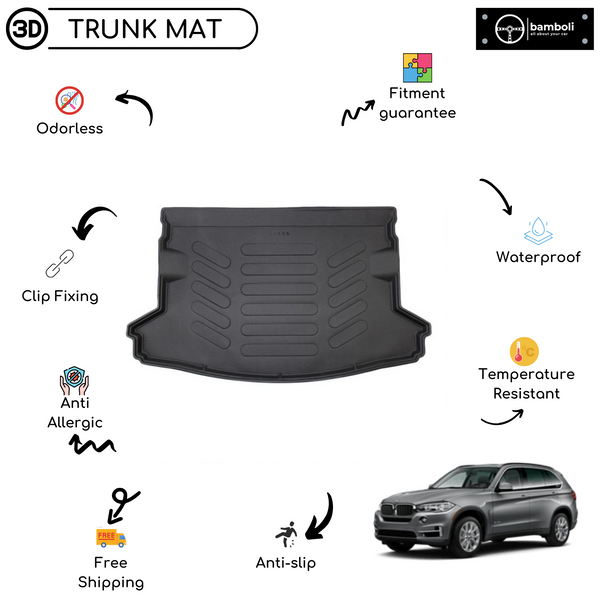 Vehicle Specific Rubber Trunk Mat Cargo Liner for Bmw X5 F15 2013 - 2018
