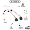 Smooth Roof Rack Cross Bars Set for Chevrolet Cruze Sedan 2009 - Up