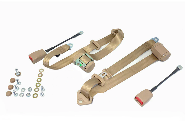 Seat Belt Set for Porsche 911 1965-1983 3 Point Beige Color Left and Right