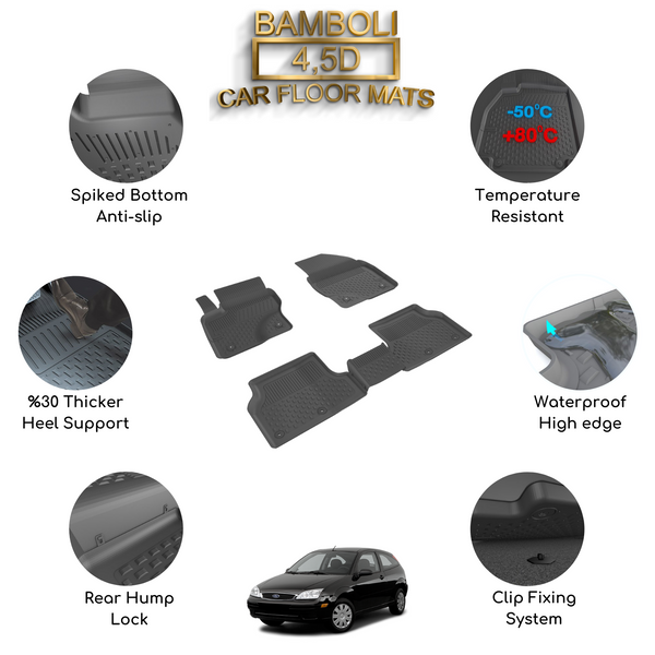Premium 4,5D Car Floor Mat for Ford Focus 2 2005 - 2010