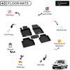 4D Premium Rubber Car Floor Mat for Ford Courier 2014 - Up