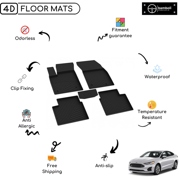 4D Premium Rubber Car Floor Mat for Ford Focus 2018 - Up