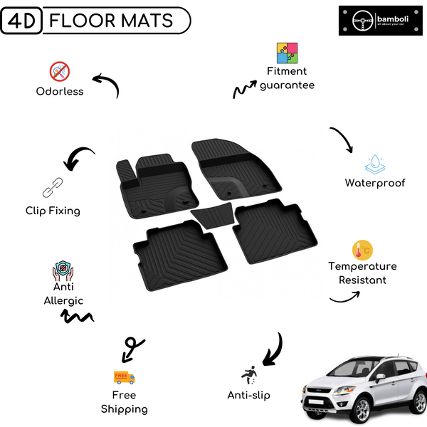 4D Premium Rubber Car Floor Mat for Ford Kuga 2008 - 2011
