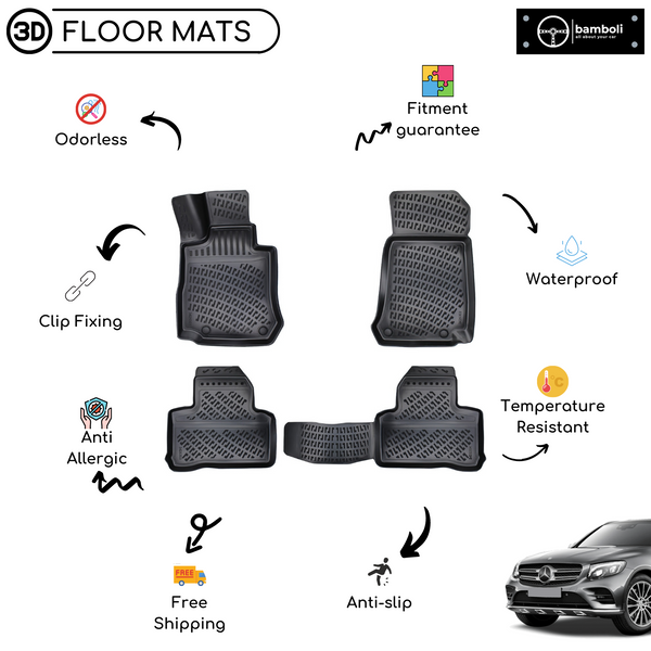 3D Molded Interior Car Floor Mat for Mercedes Benz GLC 2015 - Up