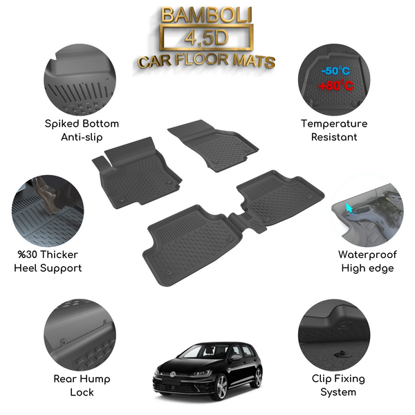 Premium 4,5D Car Floor Mat for Volkswagen Golf 7 2013+