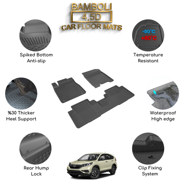 Premium 4,5D Car Floor Mat for Honda CR-V 2012 - 2018
