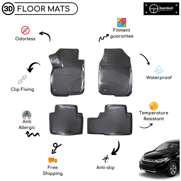 3D Molded Interior Car Floor Mat for Honda Crv 2018-Up