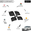 4D Premium Rubber Car Floor Mat for Hyundai i20 2014 - 2020