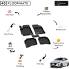 4D Premium Rubber Car Floor Mat for Hyundai i20 2020 - Up