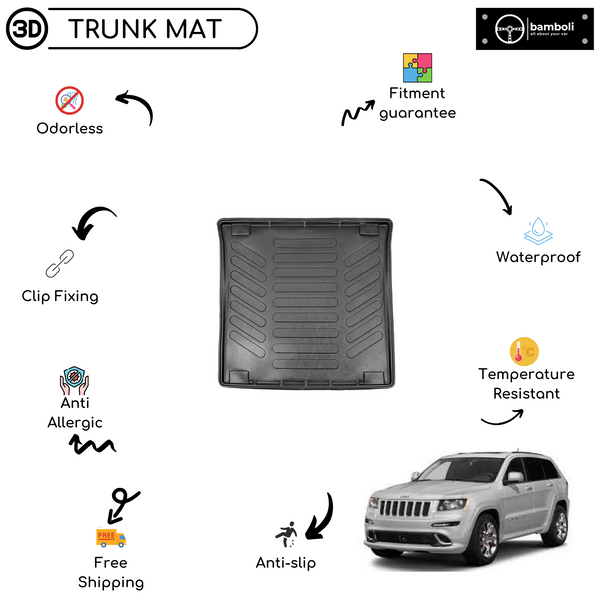 Vehicle Specific Rubber Trunk Mat for Jeep Grand Cherokee Wk2 2011 - Up