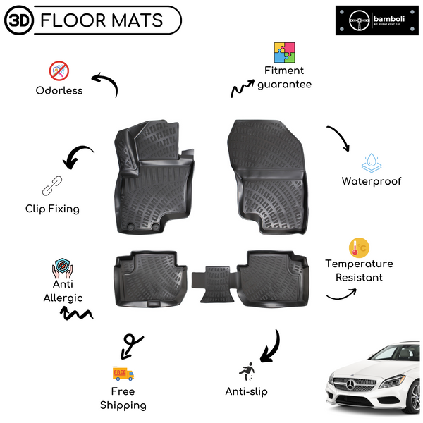 3D Molded Interior Car Floor Mat for Mercedes CLS W218 2010 - 2018