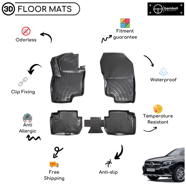3D Molded Interior Car Floor Mat for Mercedes GLC 2015 - Up