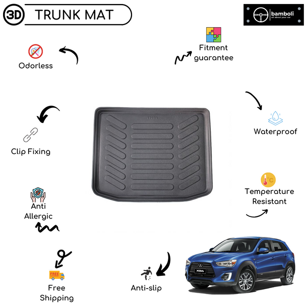 Vehicle Specific Rubber Trunk Mat Cargo Liner for Mitsubishi Asx 2010 - Up