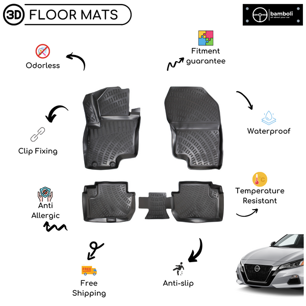 3D Molded Interior Car Floor Mat for Nissan Altima 2019 - Up