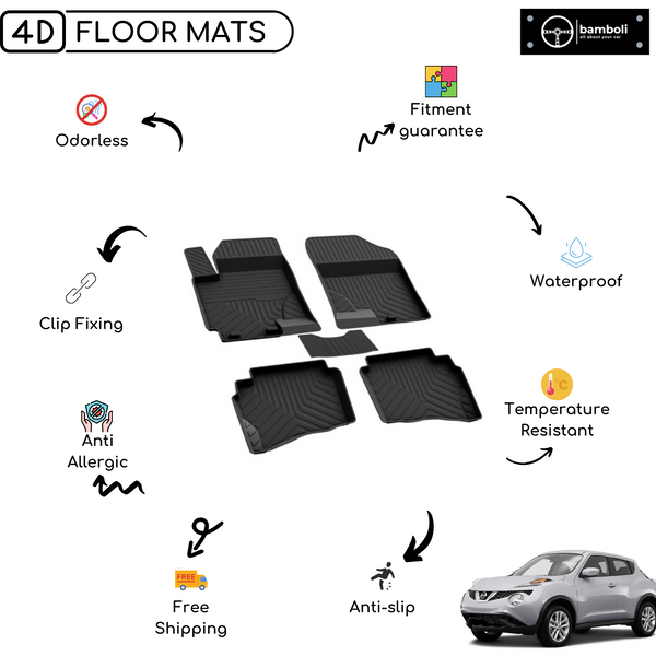 4D Premium Rubber Car Floor Mat for Nissan Juke 2010 - 2020