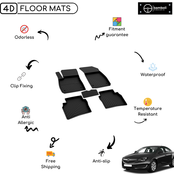 4D Premium Rubber Car Floor Mat for Opel Insignia 2017 - Up