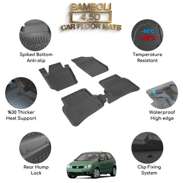 Premium 4,5D Car Floor Mat for Volkswagen Polo 2002 - 2009