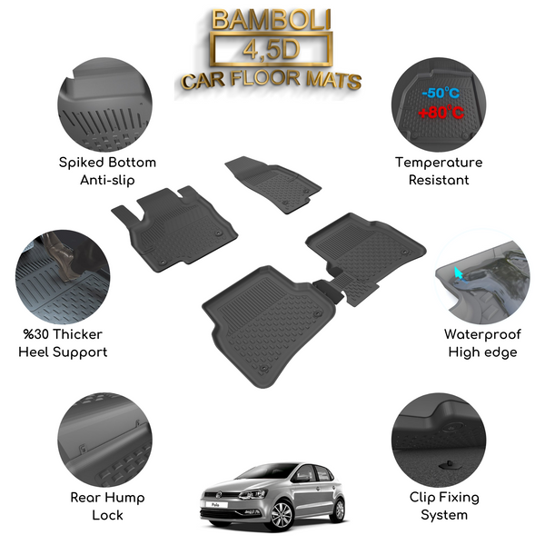 Premium 4,5D Car Floor Mat for Volkswagen Polo 2017+