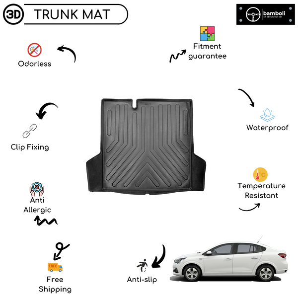 Vehicle Specific Rubber Trunk Mat Cargo Liner for Renault Taliant 2021 - Up