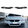 Piano Black Front Bumper Splitter Lip Flaps 2 pcs for BMW F36 4 Series 2013-2019