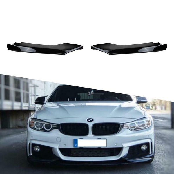 Piano Black Front Bumper Splitter Lip Flaps 2 pcs for BMW F36 4 Series 2013-2019