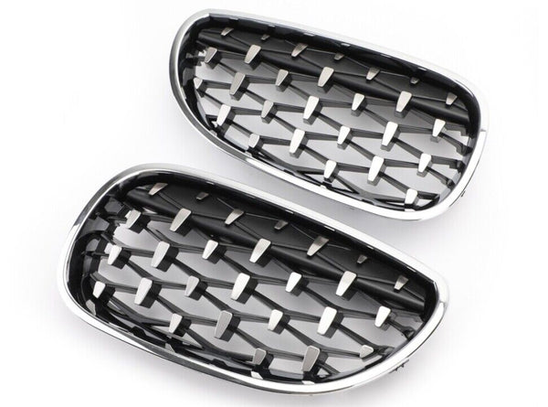 ABS Plastic Front Grills For BMW 5 Series E60 Diamond Chrome Style