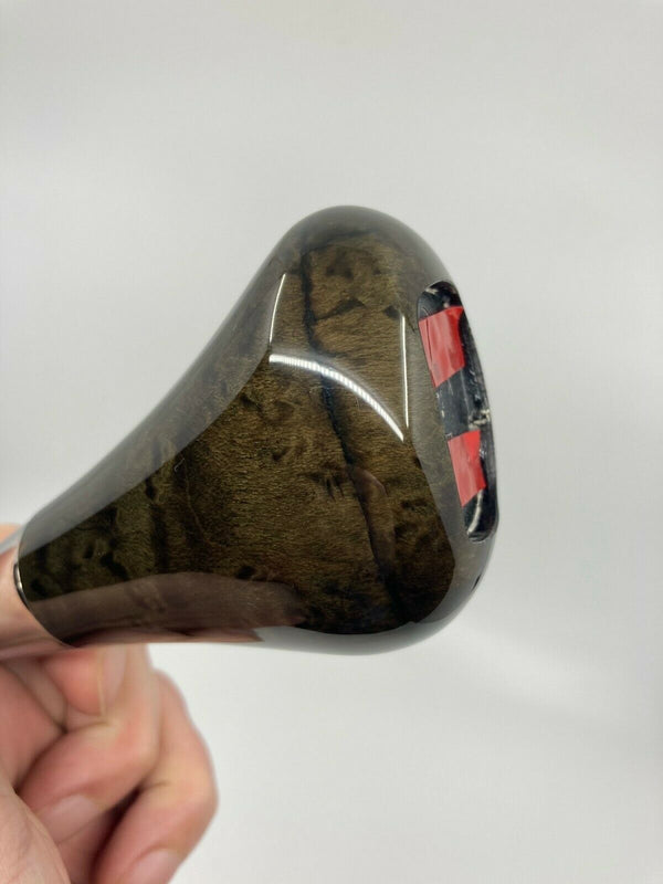 Mb W202 W208 W209 W210 W220 R170 W163 Wood Birdseye Shift Knob Chrome Emblem Point
