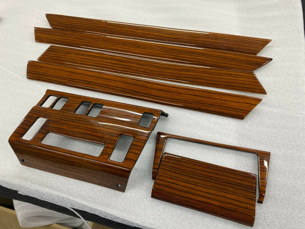Mercedes W124 1984-1995 Compatible Zebrano Color Door Trims + Climate Panel + Ashtray Set