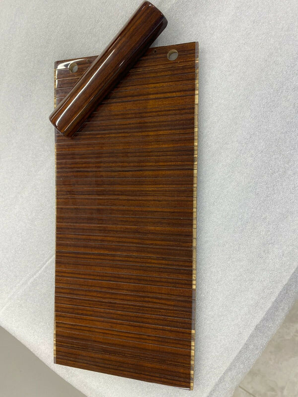 Mercedes W124 Compatible Zebrano Color Sliding Wood Rollup Rear Console Storage Box