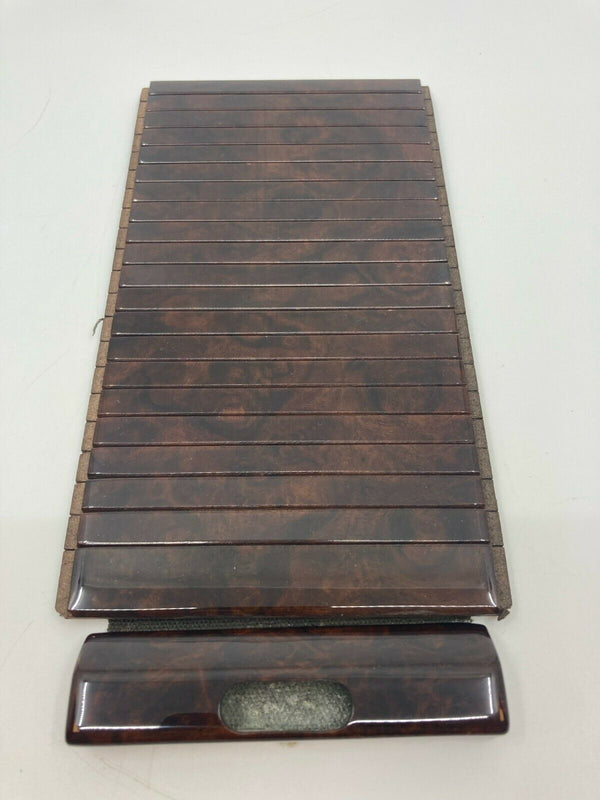 Mercedes W124 Compatible Walnut Color Sliding Wood Rollup Center Console Storage Box