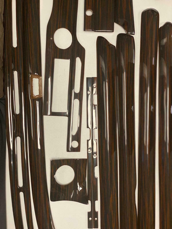 Mercedes 6.3 LONG W108 280SEL W109 Compatible Ebony color Wood Trims Dashboard Set 16 Pieces