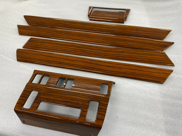 Mercedes W124 1984-1995 Compatible Zebrano Color Door Trims + Climate Panel + Ashtray Set