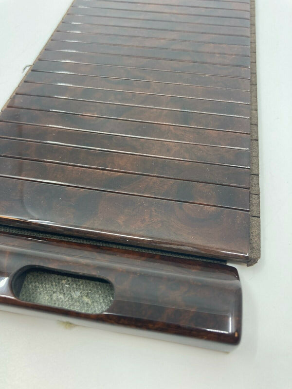 Mercedes W124 Compatible Walnut Color Sliding Wood Rollup Center Console Storage Box